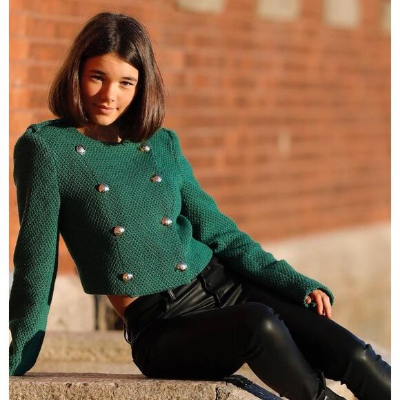 RARE! ZARA Green Cropped Jacket NWT – Blogger Favorite ✨ Size L - Picture 12 of 16